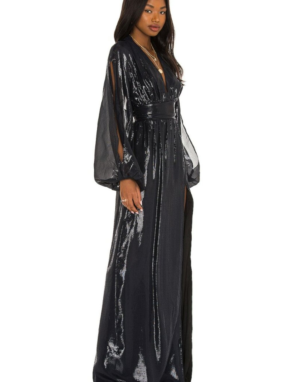 NWT House of Harlow 1960 x REVOLVE Imara Black Maxi Dress. SZ L - Picture 3 of 6